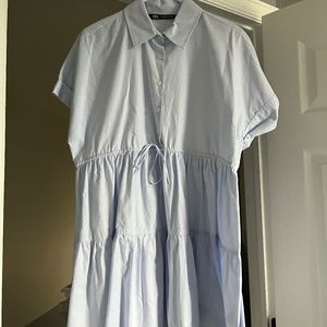 ZARA - TIERED OXFORD DRESS
